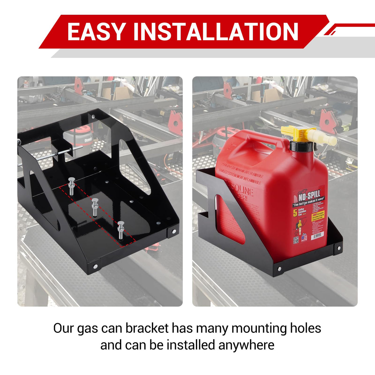 5 Gallon Trailer Gas Can Holder Rack K117623