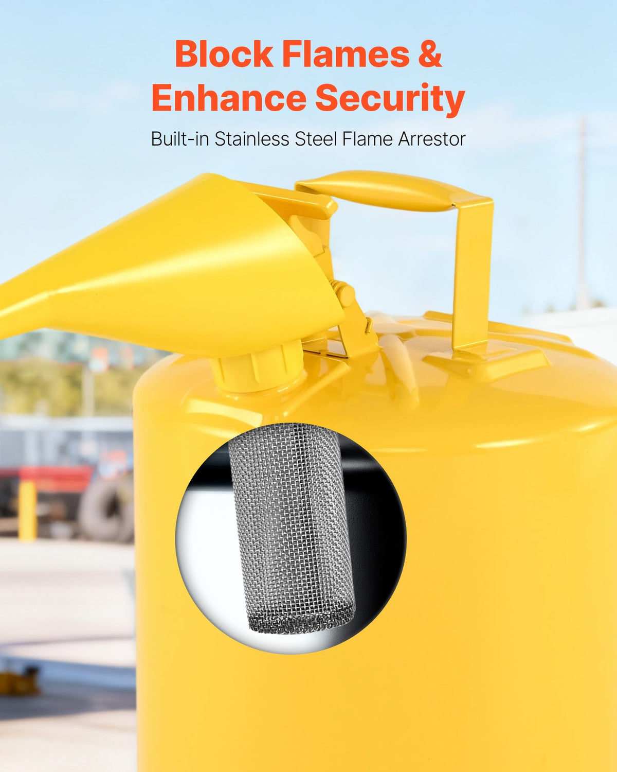 5 Gallon Type I Yellow Metal Container with Flame Arrester V9737