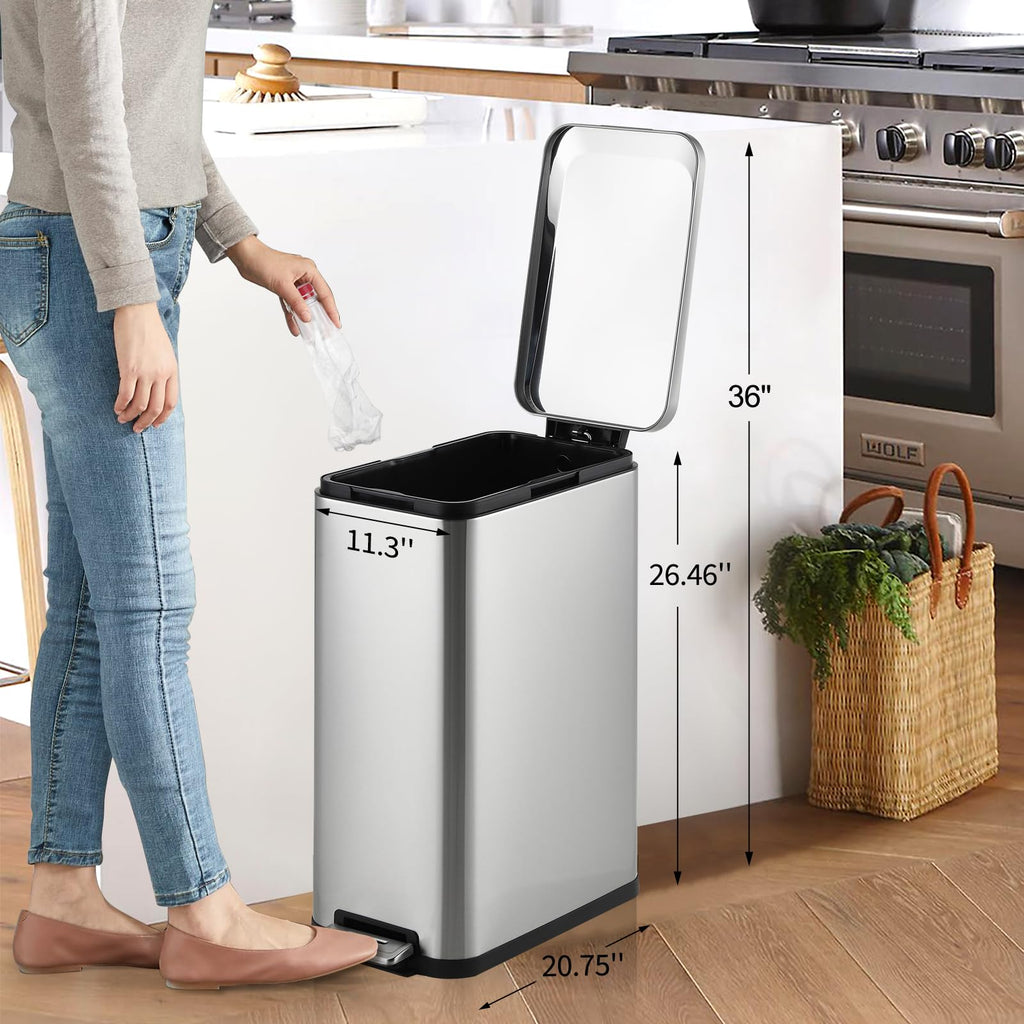 Stainless Steel Step Trash Can 13.2 Gallon Q666716