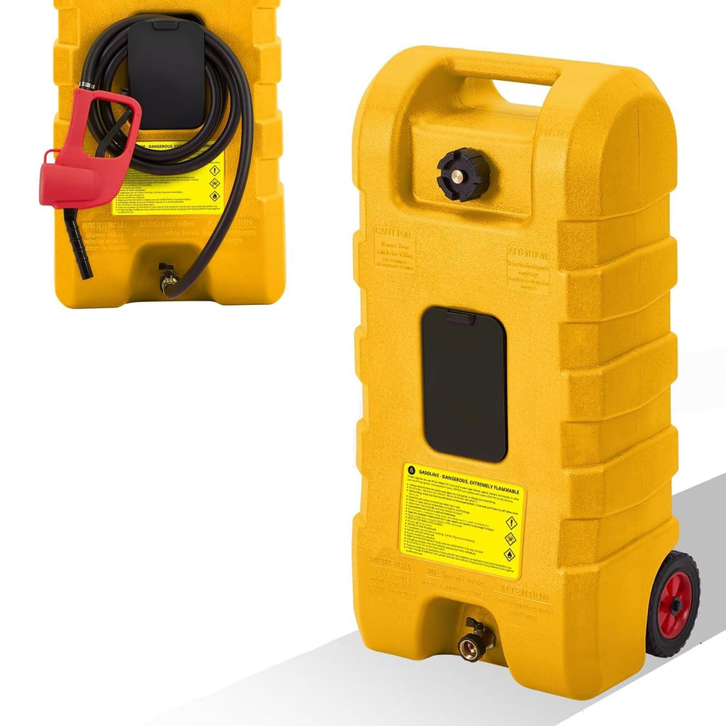 15 Gallon Portable Gas Tank with Caster and 10Ft Hose Y4646