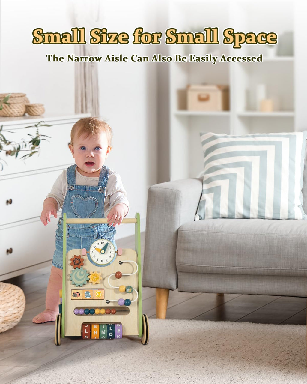 Wooden Push Walker with Wheels D736138