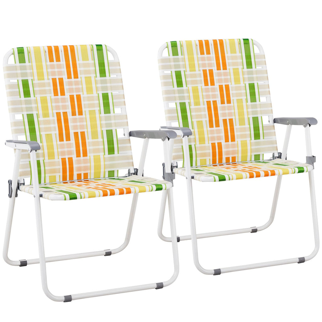 Set of 2 Webbed Folding Beach Chairs P5193