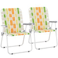 Set of 2 Webbed Folding Beach Chairs P5193