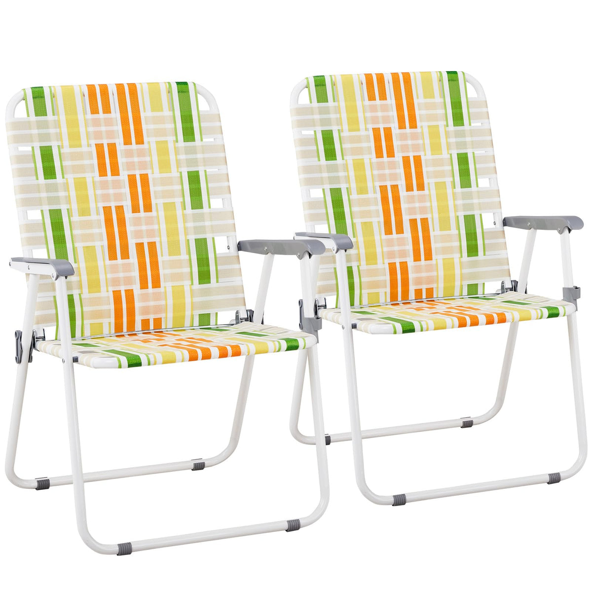 Set of 2 Webbed Folding Beach Chairs P5193