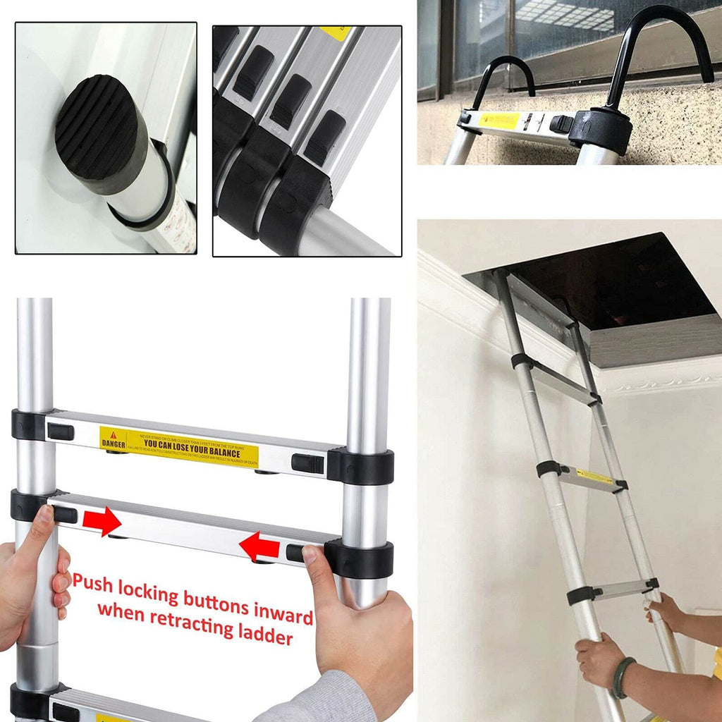 20.34 FT Aluminum Telescoping Extension Ladder 330lbs Capacity W692