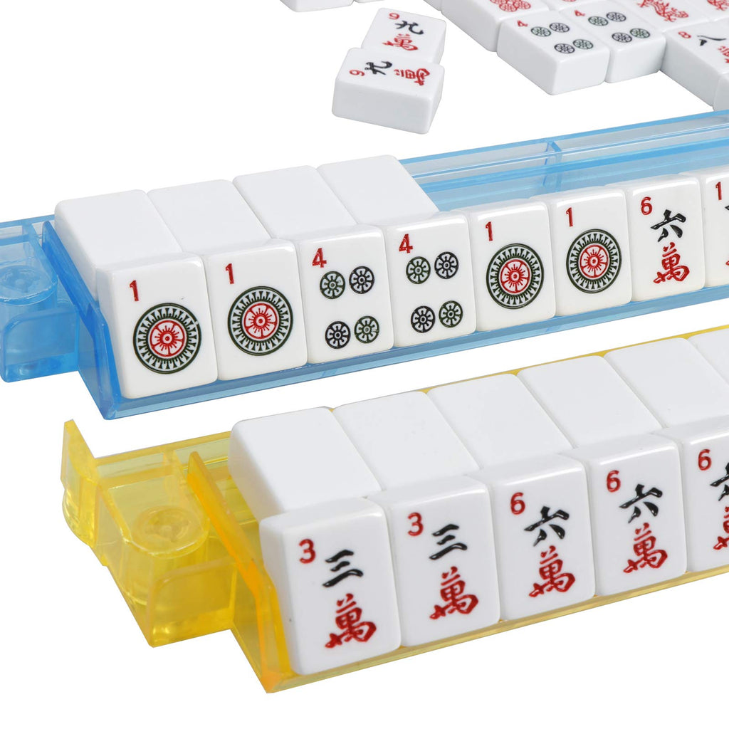 166 Tiles Mahjong Set with Racks Pushers Bag B93983