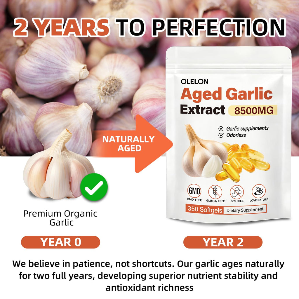 Aged Garlic Extract 350 Softgels Odorless Organic Garlic Supplement U617