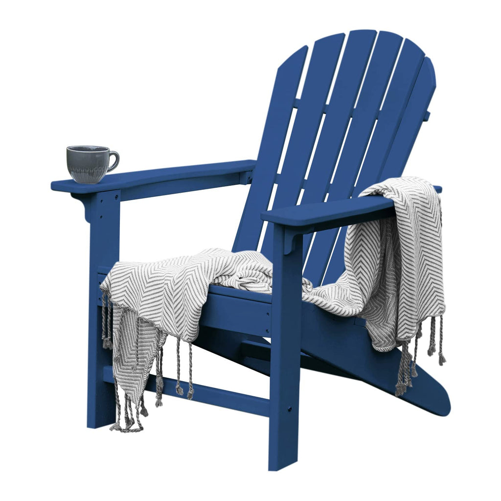 HDPE All-Weather Adirondack Chair 380 lbs Capacity Dark Blue C1653