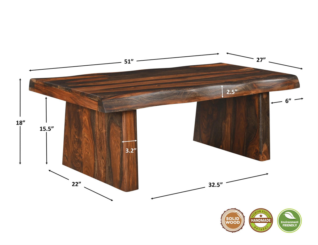 Live Edge Solid Wood Coffee Table R5112