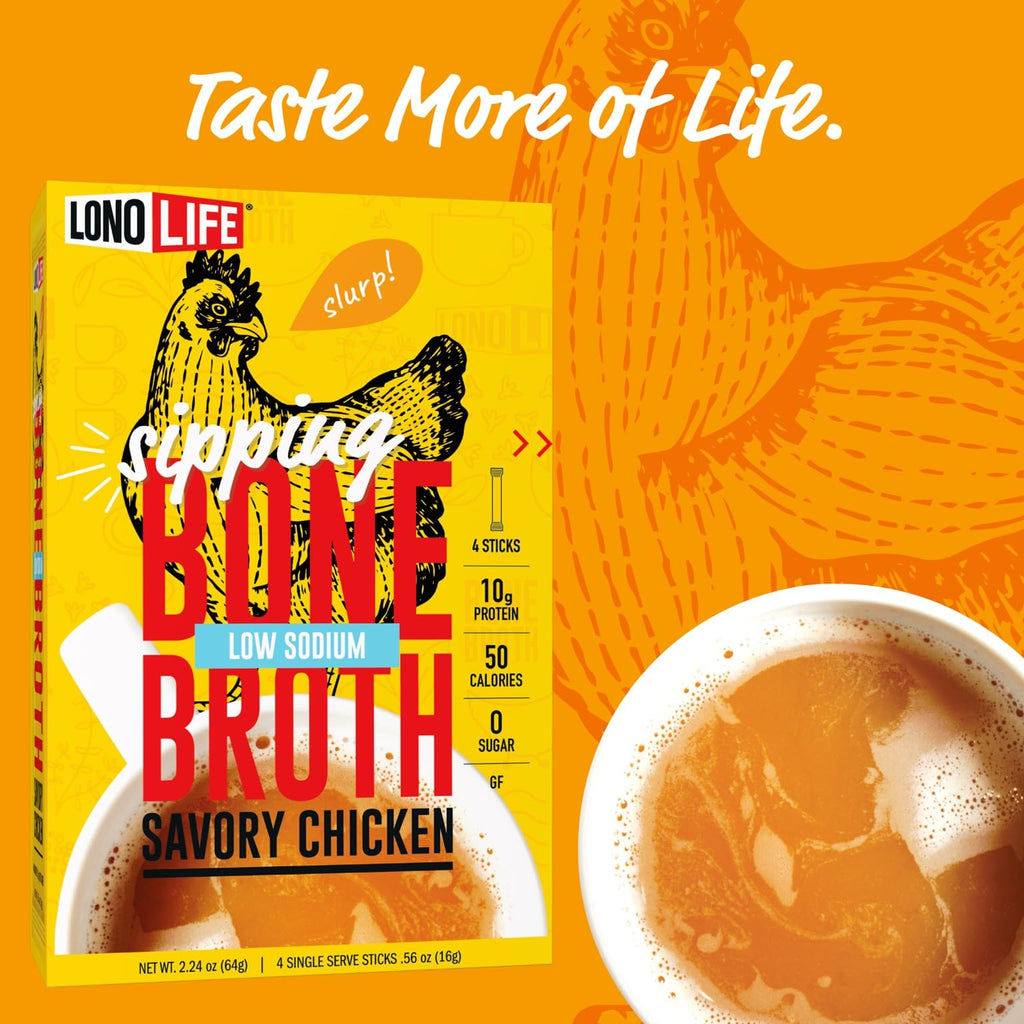 Low Sodium Chicken Bone Broth Powder, 10 Stick Packs G28500