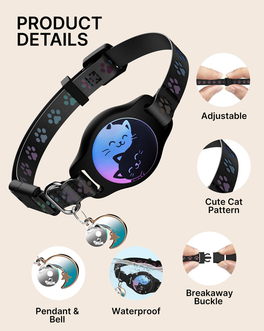 Cat Collar with AirTag Holder 2 Pack Z75408