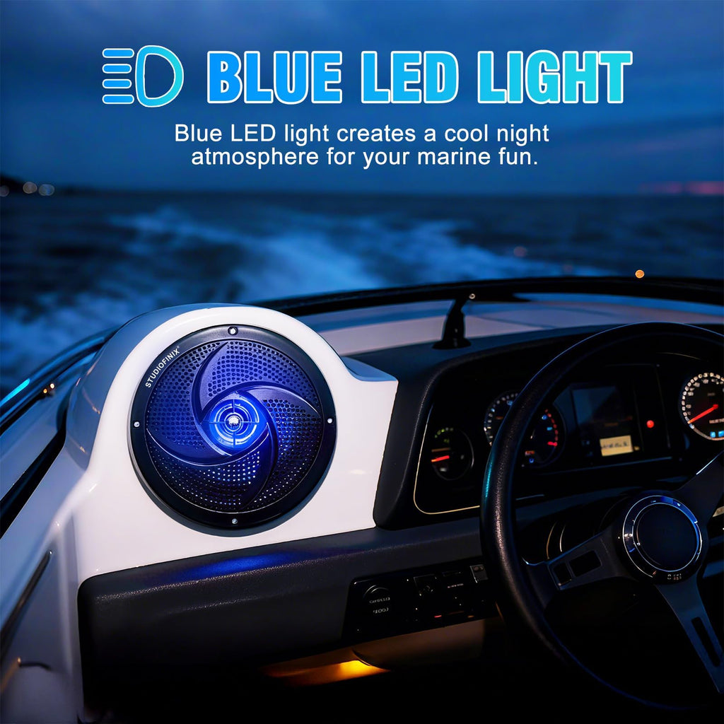 4 Inch 80W Bluetooth Waterproof Marine Speakers 2 Way Black M8373