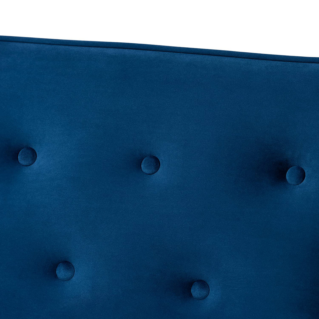 Navy Blue Velvet Upholstered 3-seater Sofa N61831
