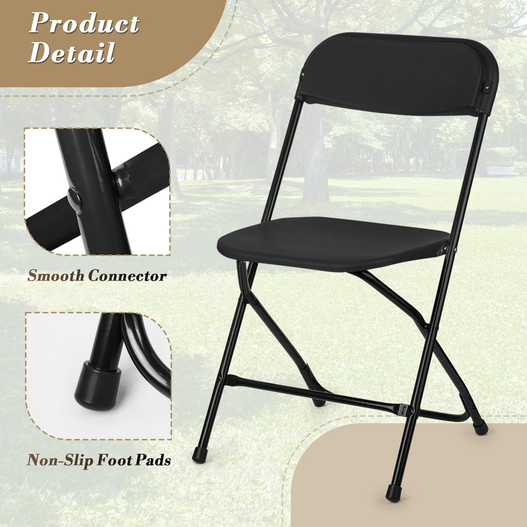 Black Plastic Folding Chairs 10 Pack P9740