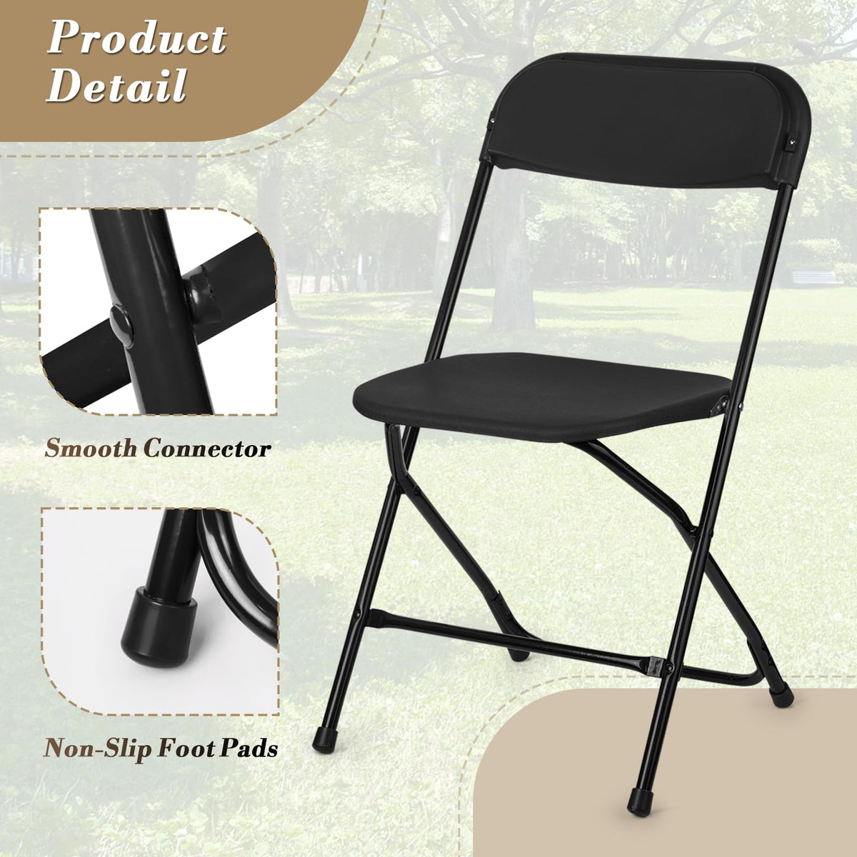 Black Plastic Folding Chairs 10 Pack P9740
