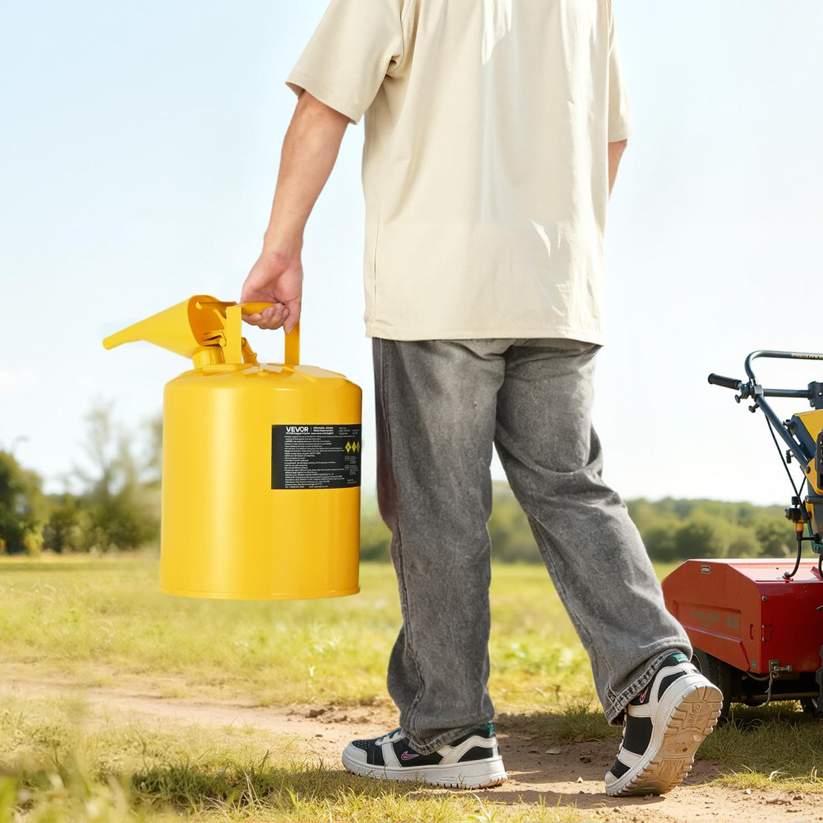 5 Gallon Type I Yellow Metal Container with Flame Arrester V9737