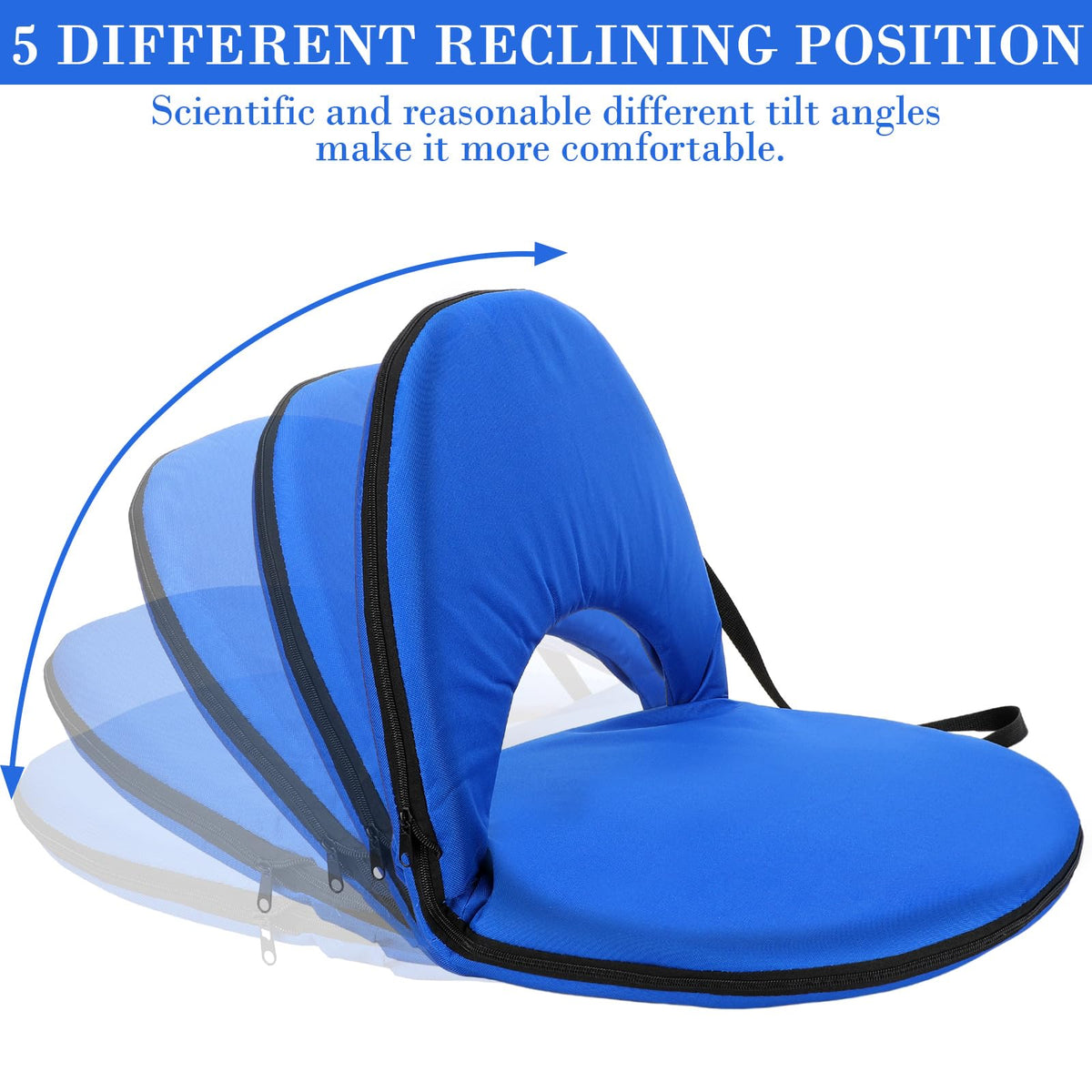4 Pcs Adjustable Folding Portable Stadium Seats with Back E4518