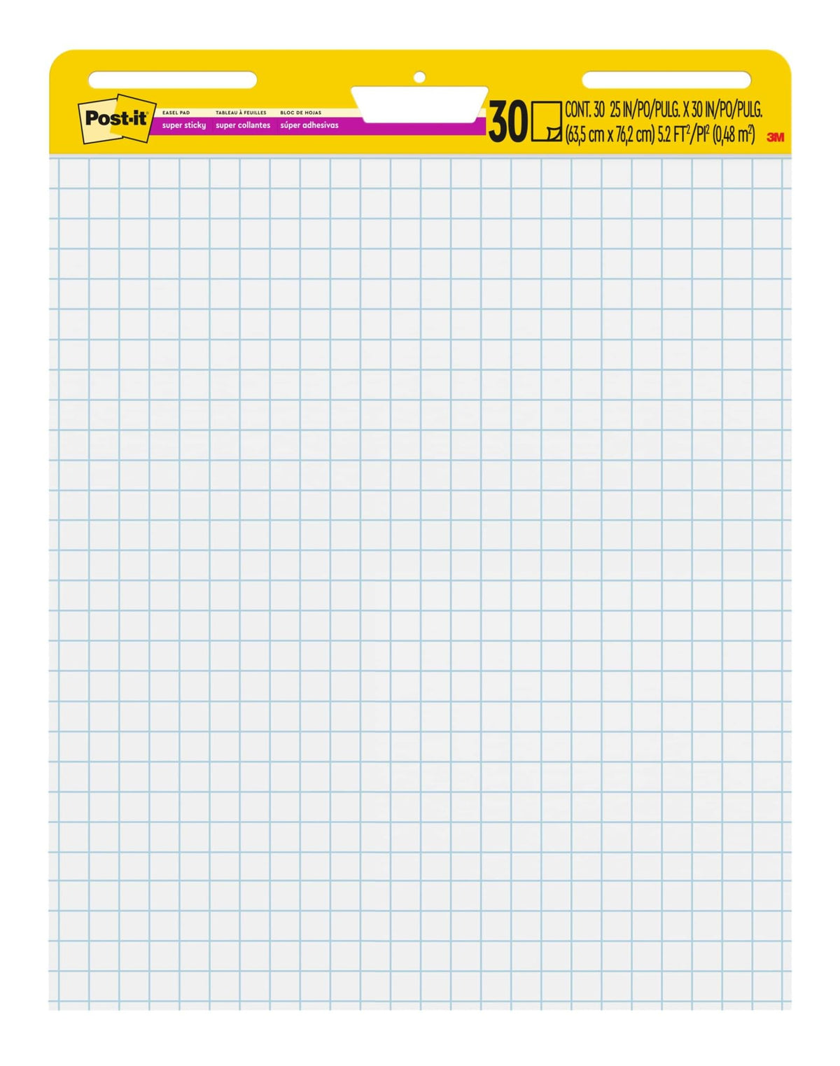 Self-Stick Easel Pad Value Pack, Quadrille Rule, 25 x 30, White, 30 Sheets, 4/Carton N91993