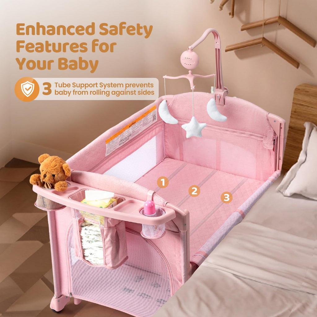 9 in 1 Bedside Bassinet with Changing Table V63050