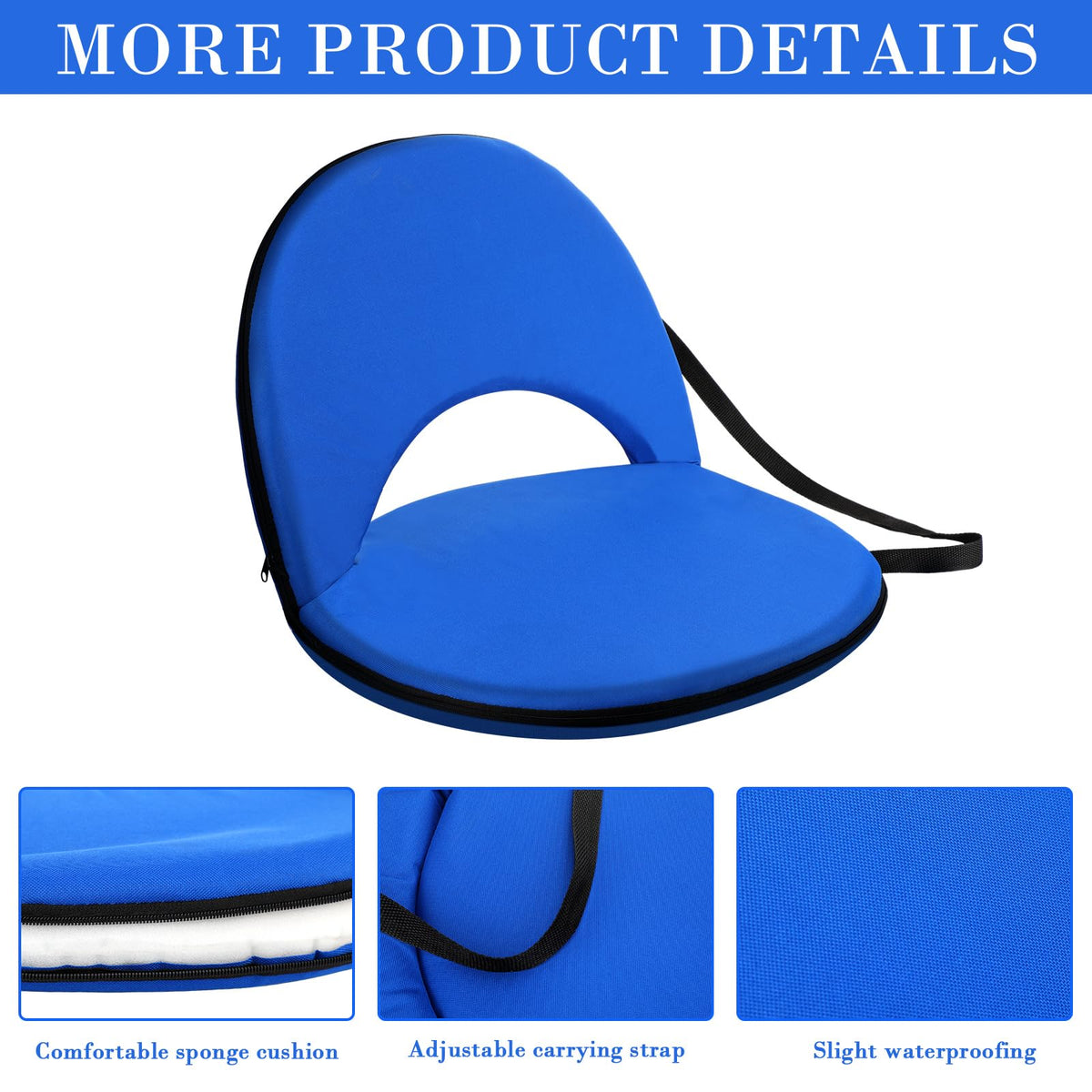 4 Pcs Adjustable Folding Portable Stadium Seats with Back E4518