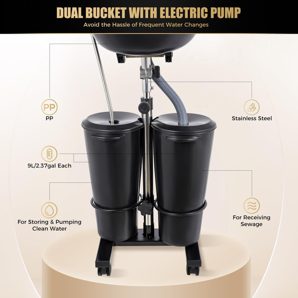 Portable Height Adjustable Shampoo Bowl E999292