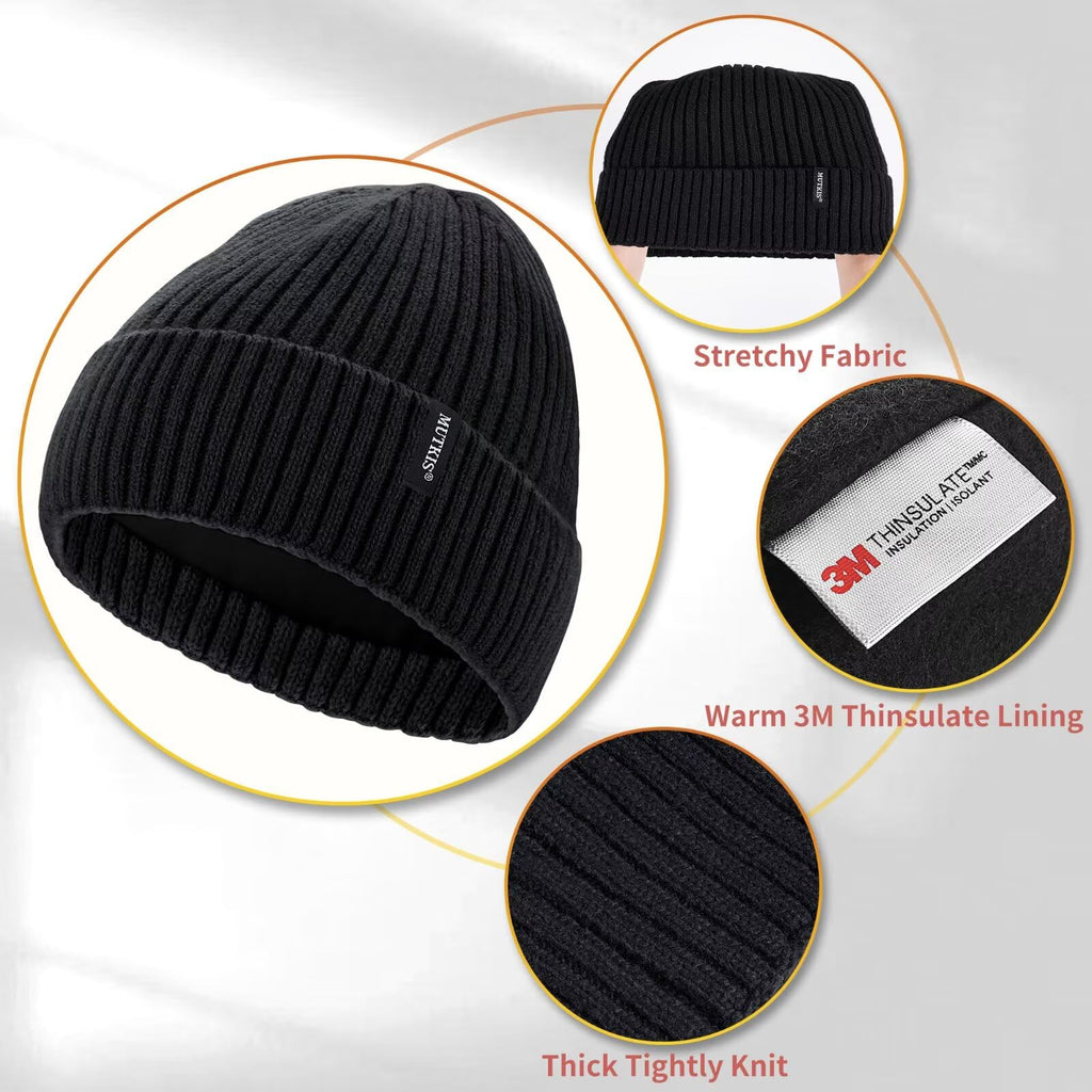Merino Wool Knit Beanie Hat X498576
