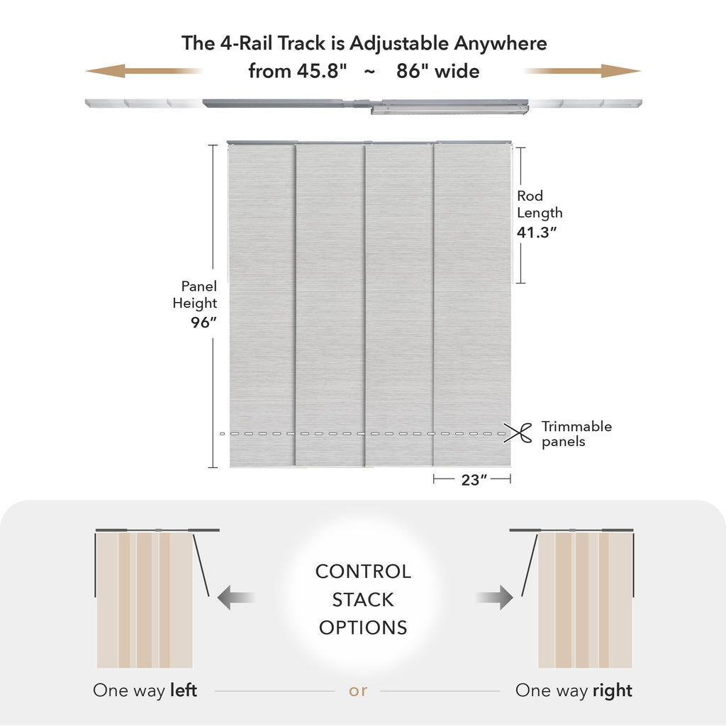 Natural Woven Light Filtering Panel Track Blinds Z8245