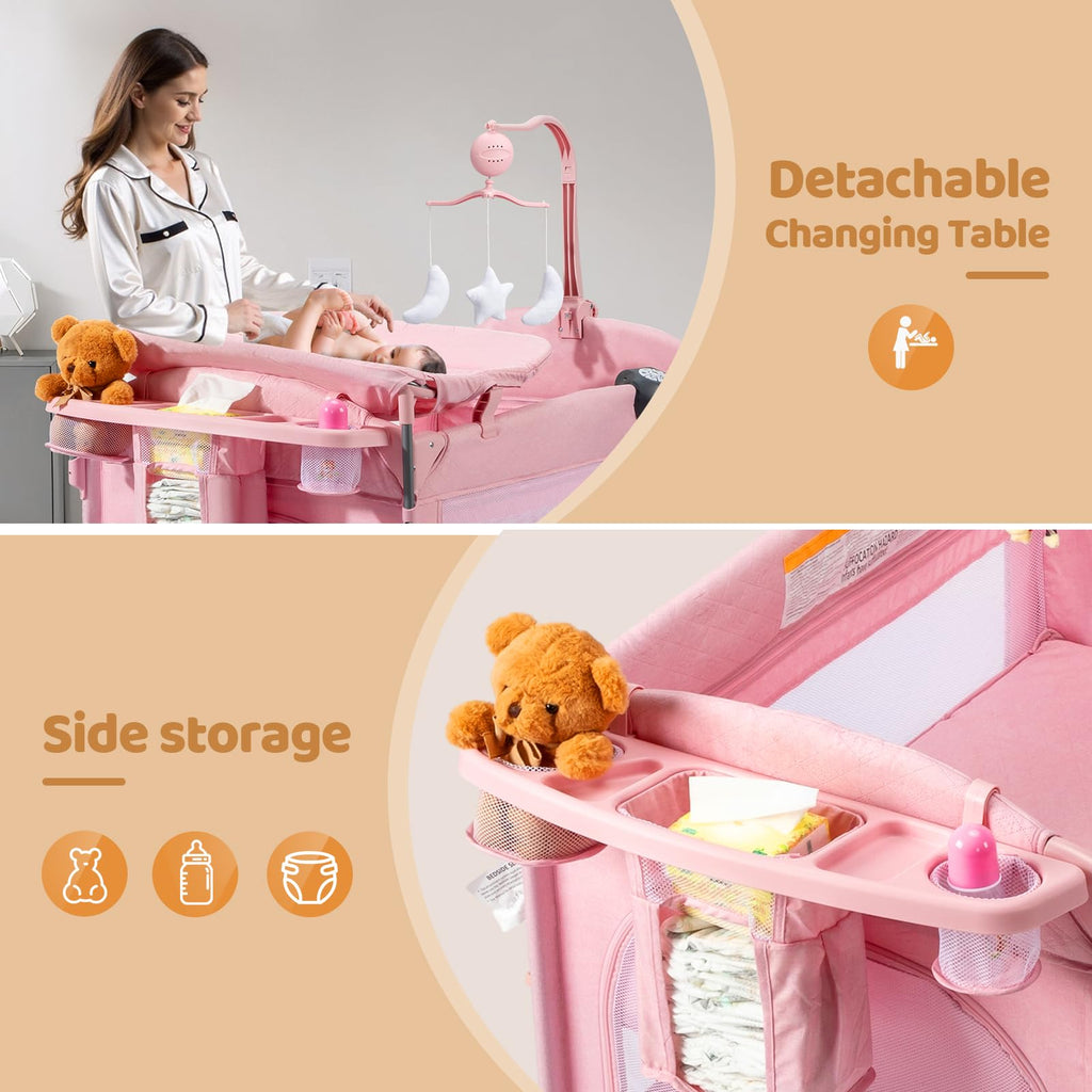 9 in 1 Bedside Bassinet with Changing Table V63050