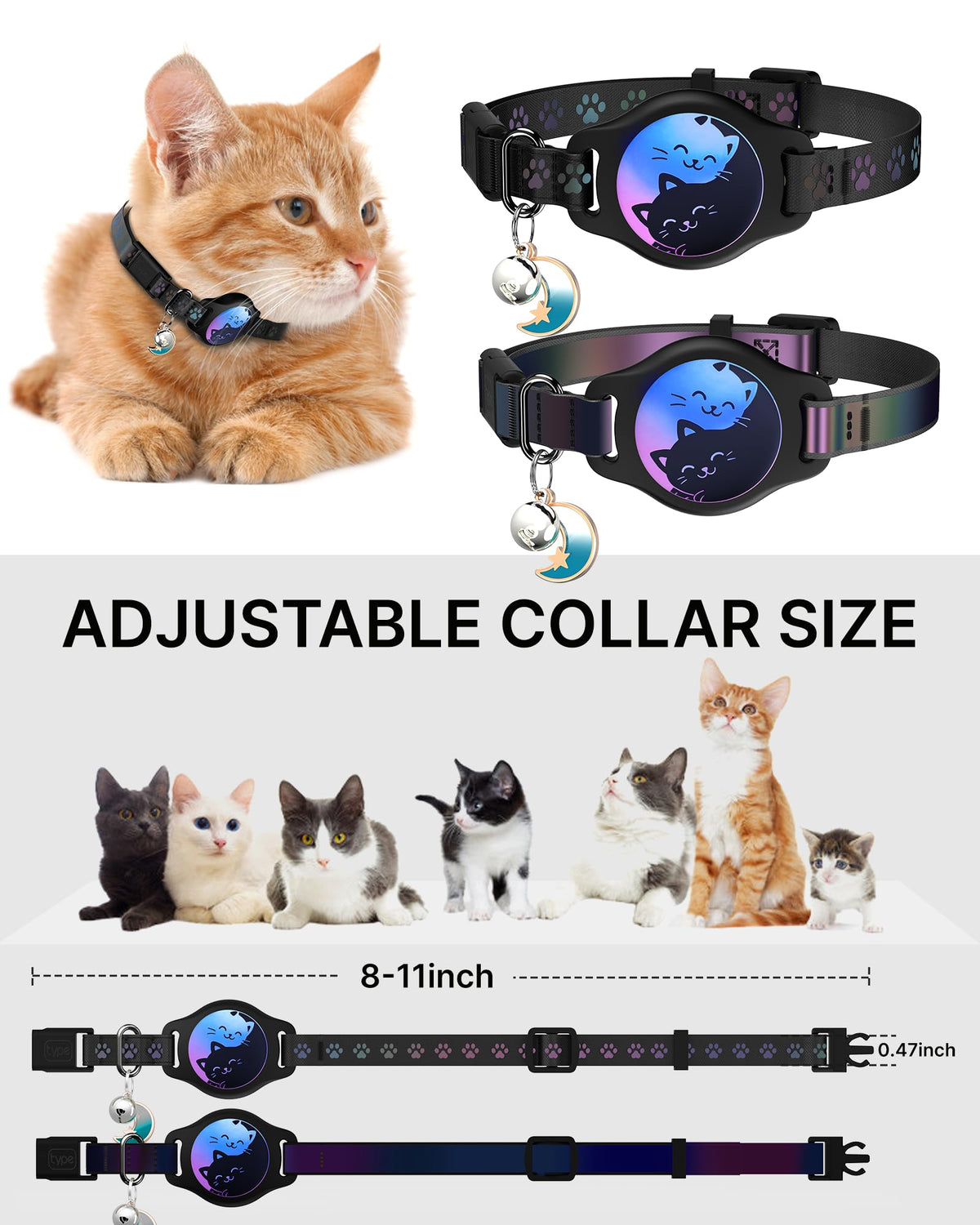 Cat Collar with AirTag Holder 2 Pack Z75408