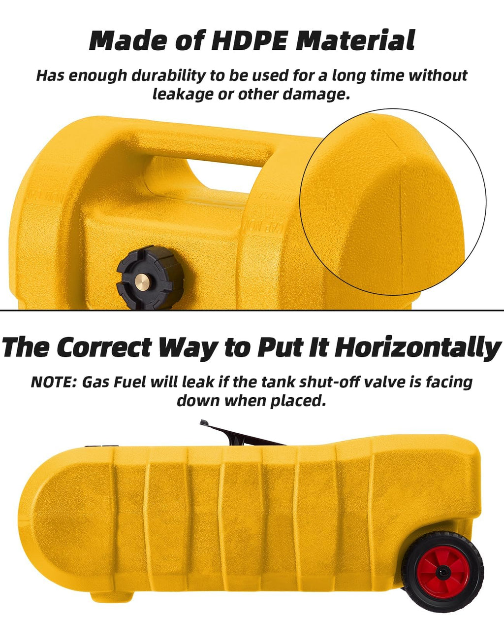 15 Gallon Portable Gas Tank with Caster and 10Ft Hose Y4646