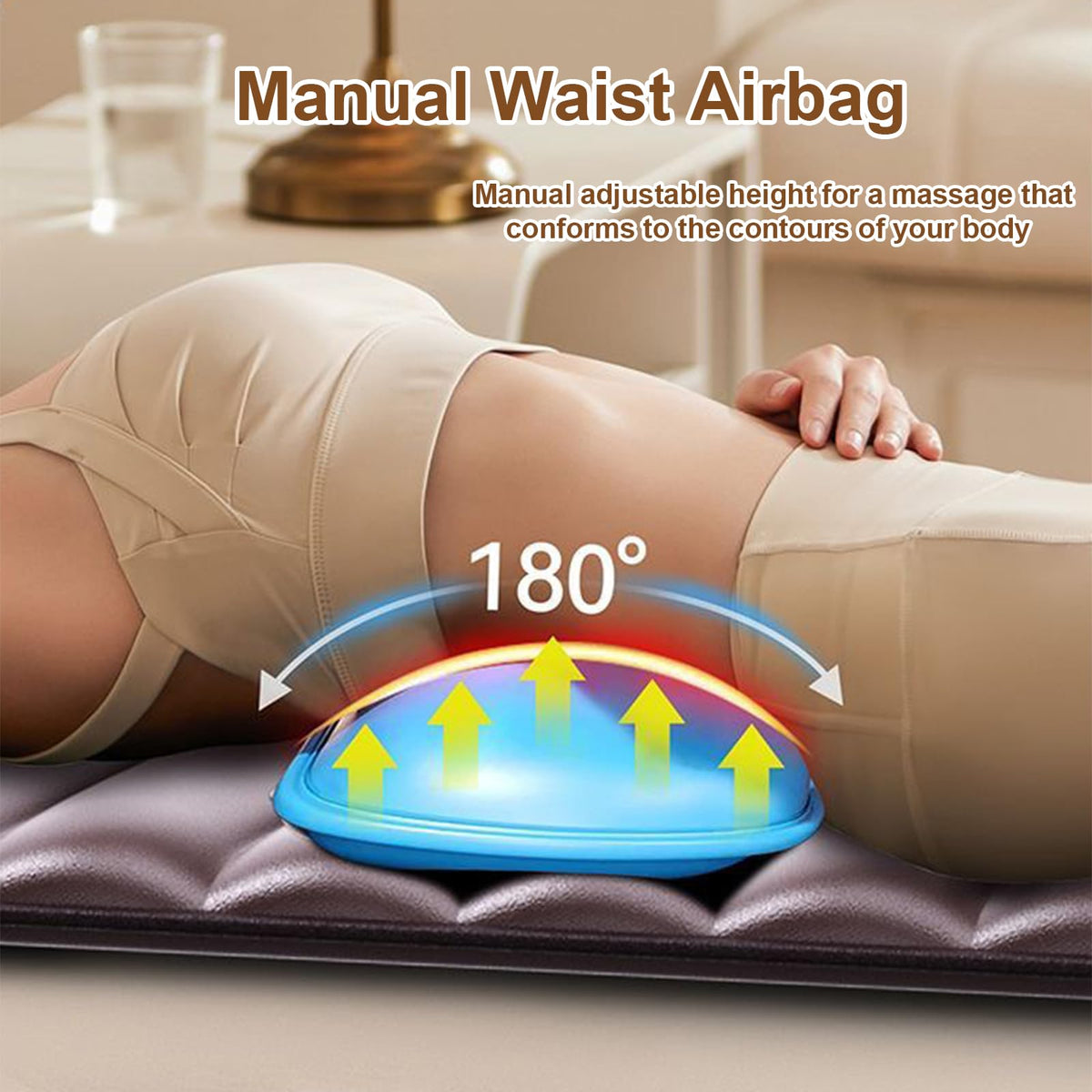 Brown Full Body Heating Massage Mat with Detachable Neck and Leg Massagers N329658
