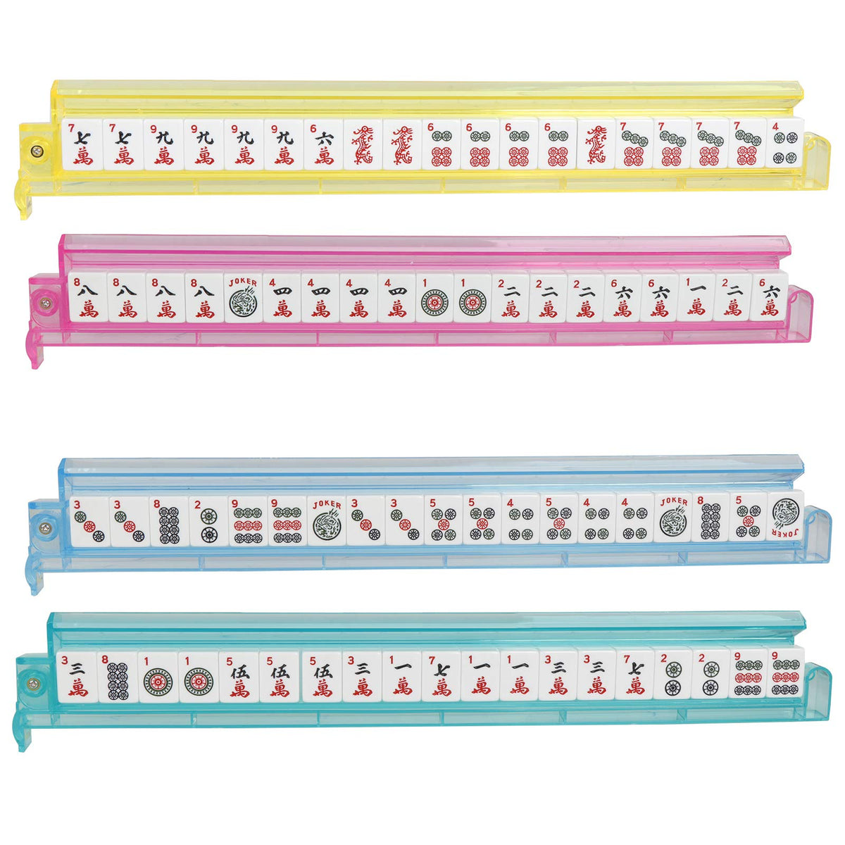 166 Tiles Mahjong Set with Racks Pushers Bag B93983