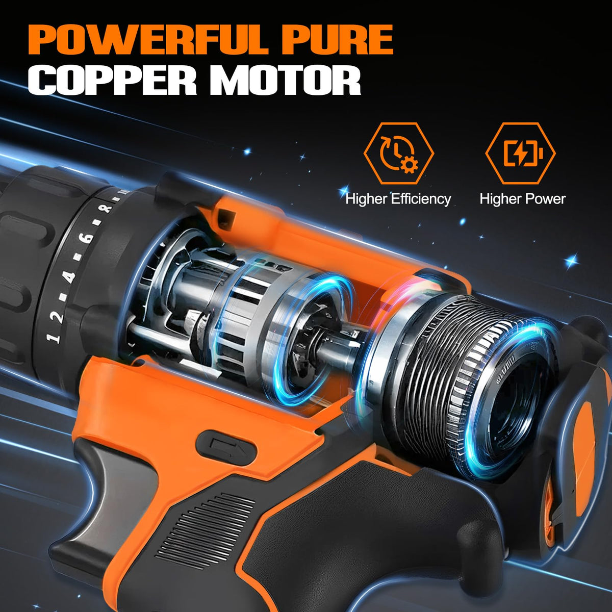 21V Cordless Drill Set with Battery Charger U1784
