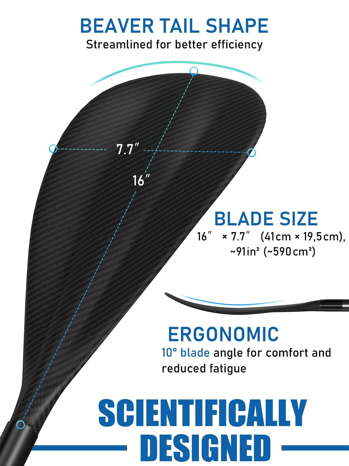 4 Piece Carbon Aluminium Adjustable SUP Paddle 67"-83" X381941
