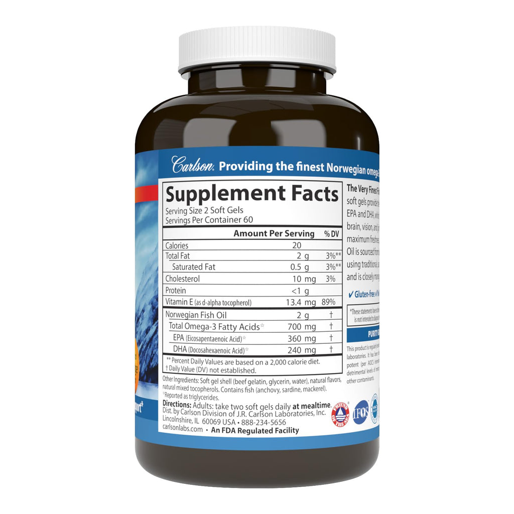 Fish Oil 700 mg Omega-3s Orange 120 Softgels A3000