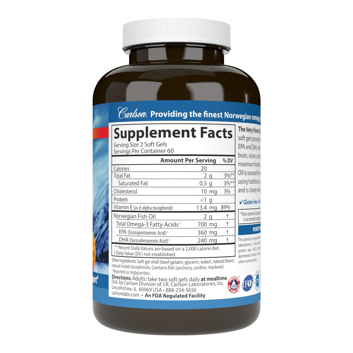 Fish Oil 700 mg Omega-3s Orange 120 Softgels A3000
