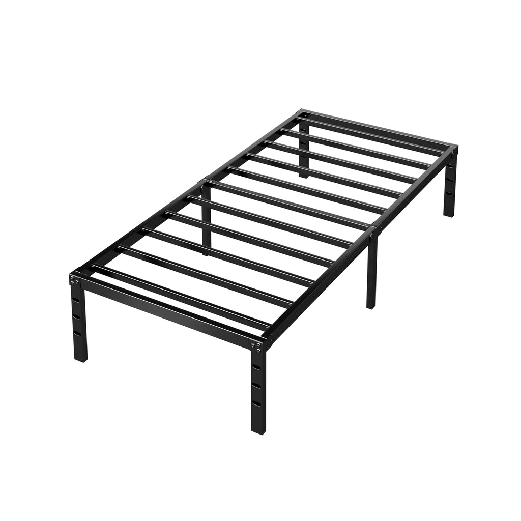 14 Inch Tall Black Metal Platform Twin Size Bed Frame R791