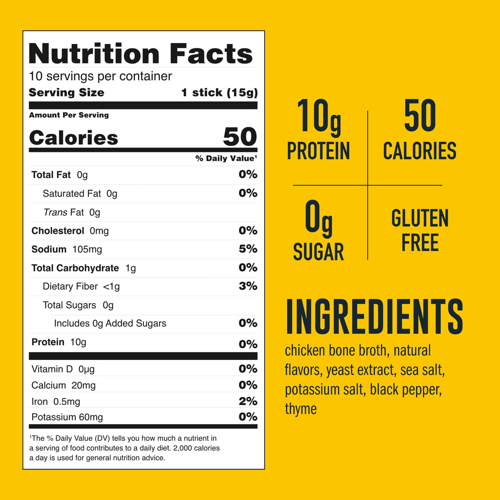 Low Sodium Chicken Bone Broth Powder, 10 Stick Packs G28500