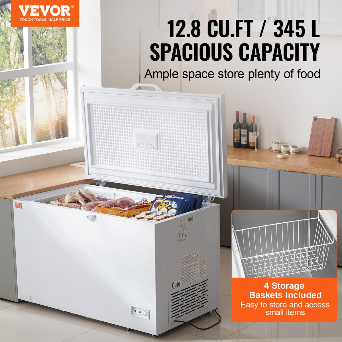 12.8 Cu.ft Chest Freezer with 4 Removable Baskets I675