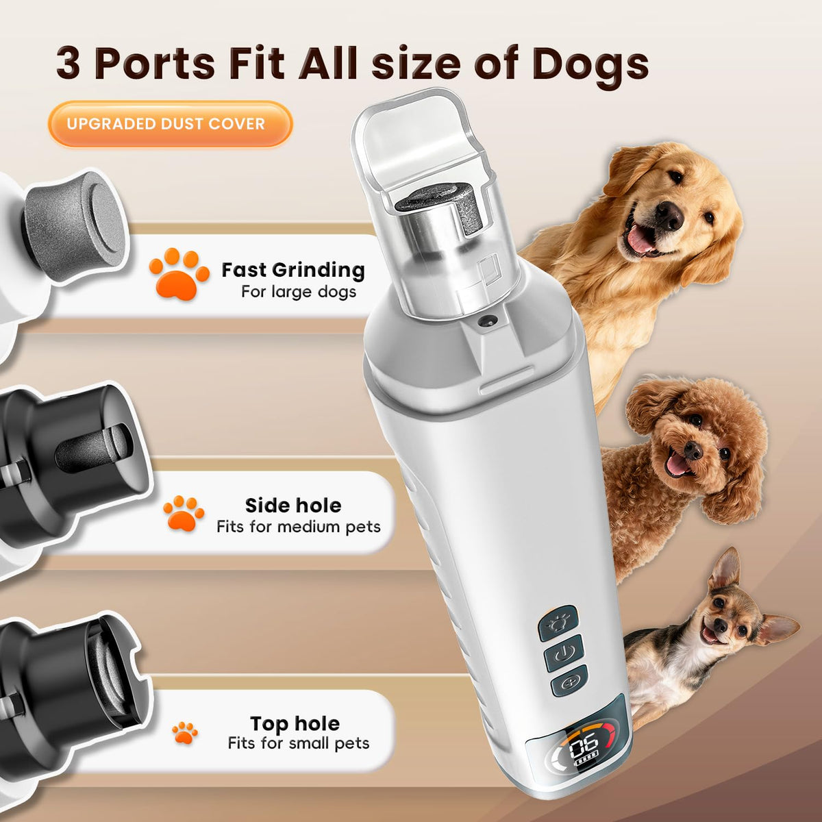 6-Speed Dog Nail Grinder with LED Light J72143