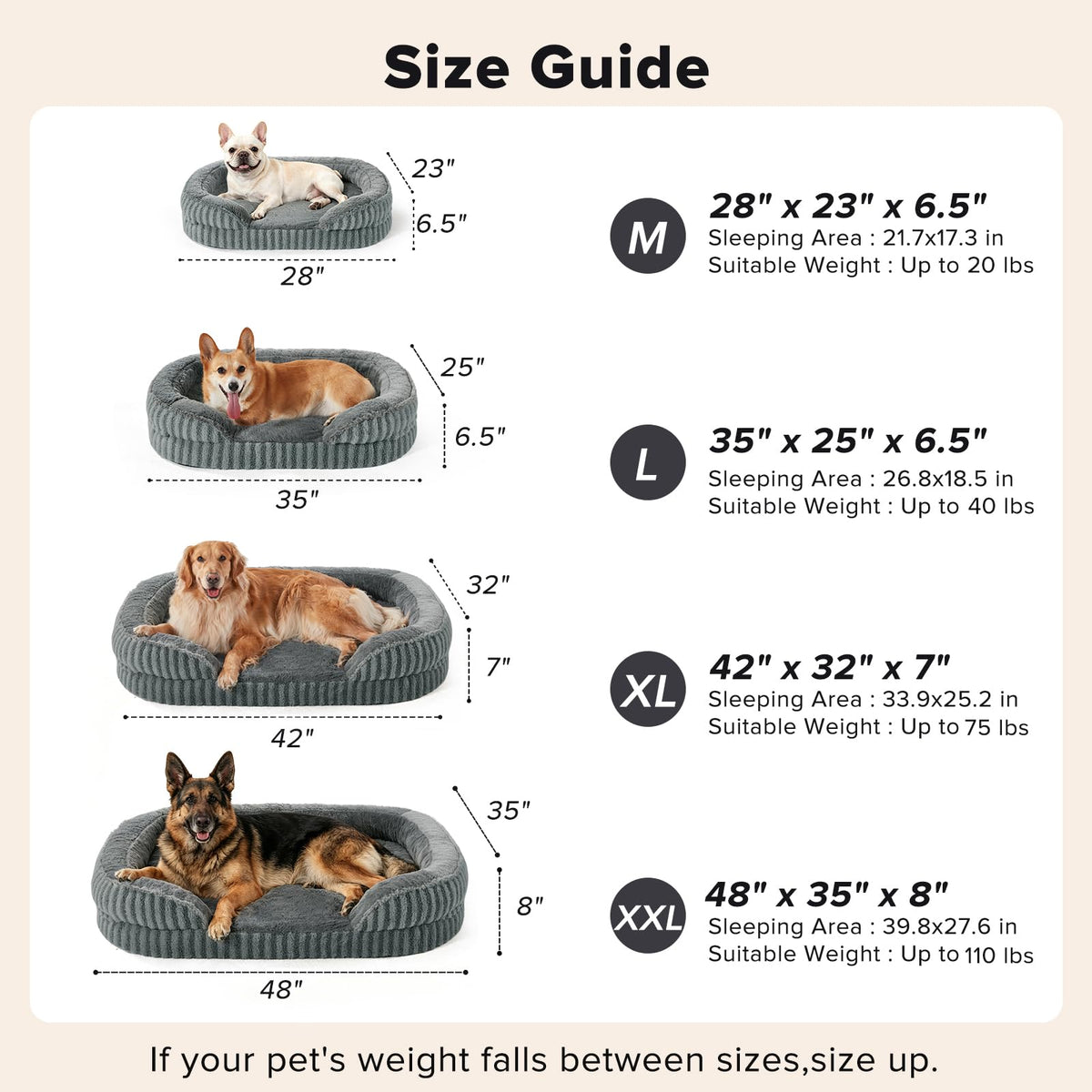Washable 42" Orthopedic Dog Bed Q9514