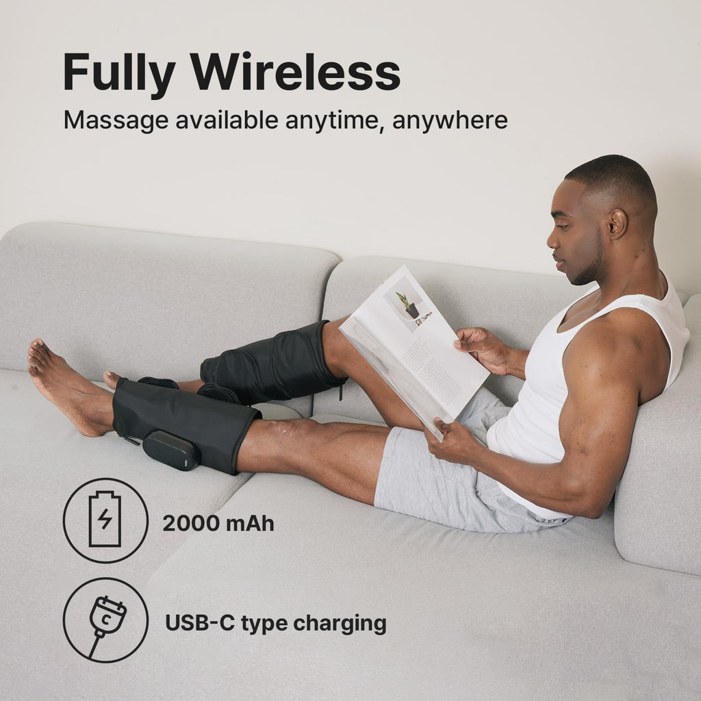 Heated Air Compression Cordless Leg Massager with Extension (Pair) H3274