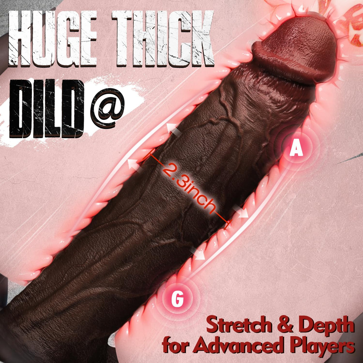 13 Inch Thick Black Dildo D2144