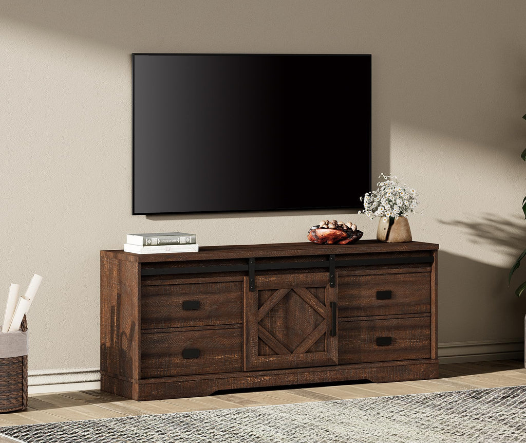 60 inch Farmhouse TV Stand with Drawers & Storage Cabinet J9896