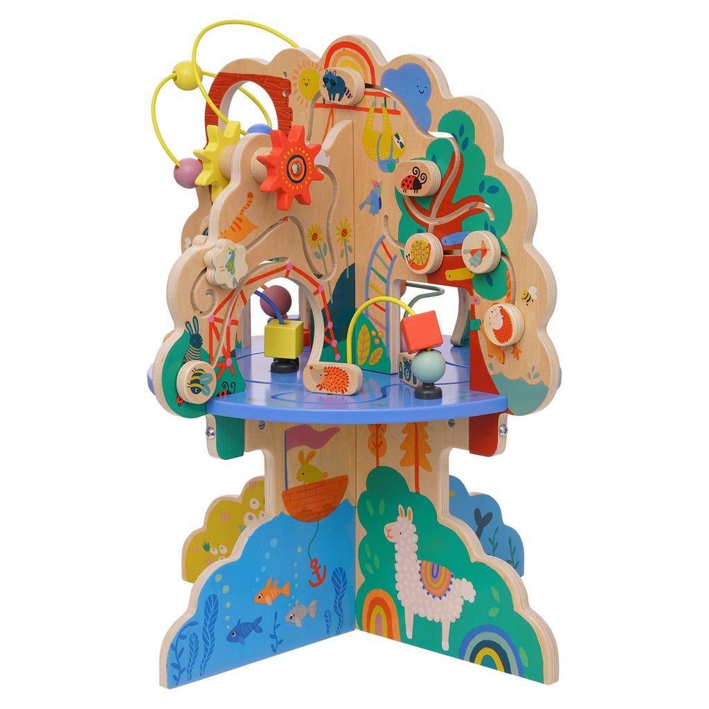 Wooden Toddler Activity Center with Bead Runs T494