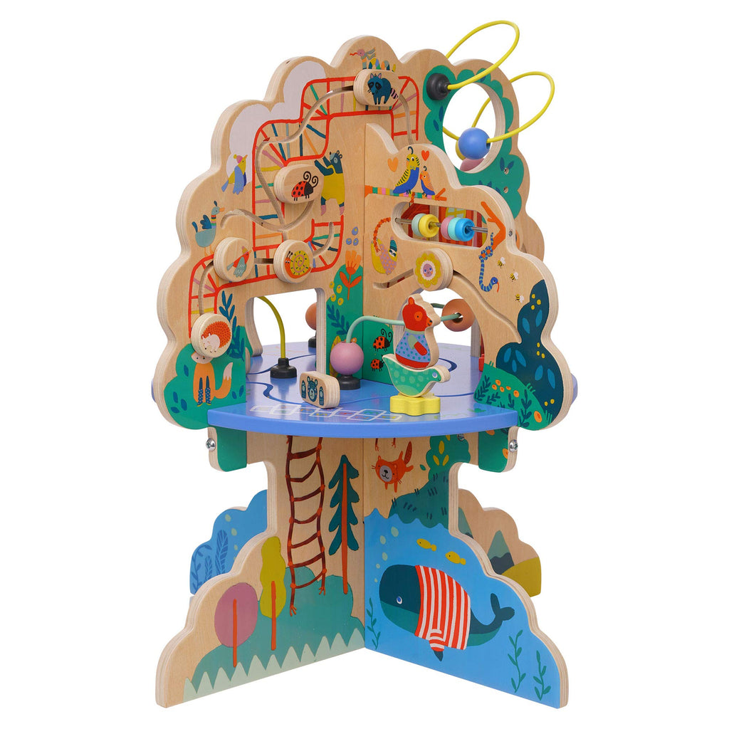 Wooden Toddler Activity Center with Bead Runs T494