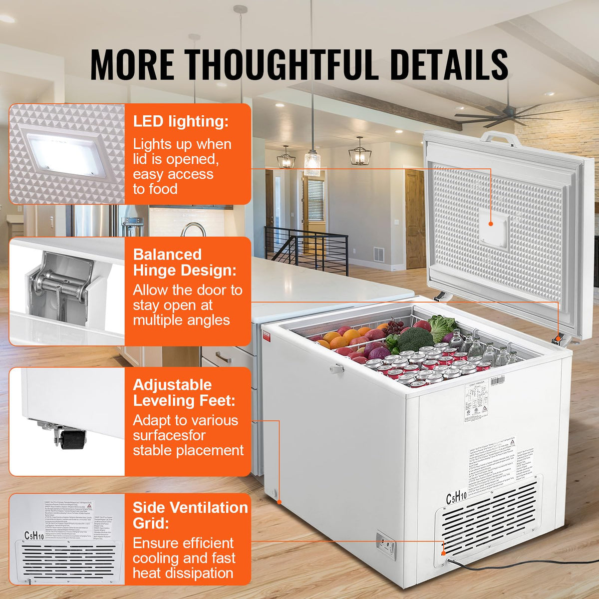 12.8 Cu.ft Chest Freezer with 4 Removable Baskets I675
