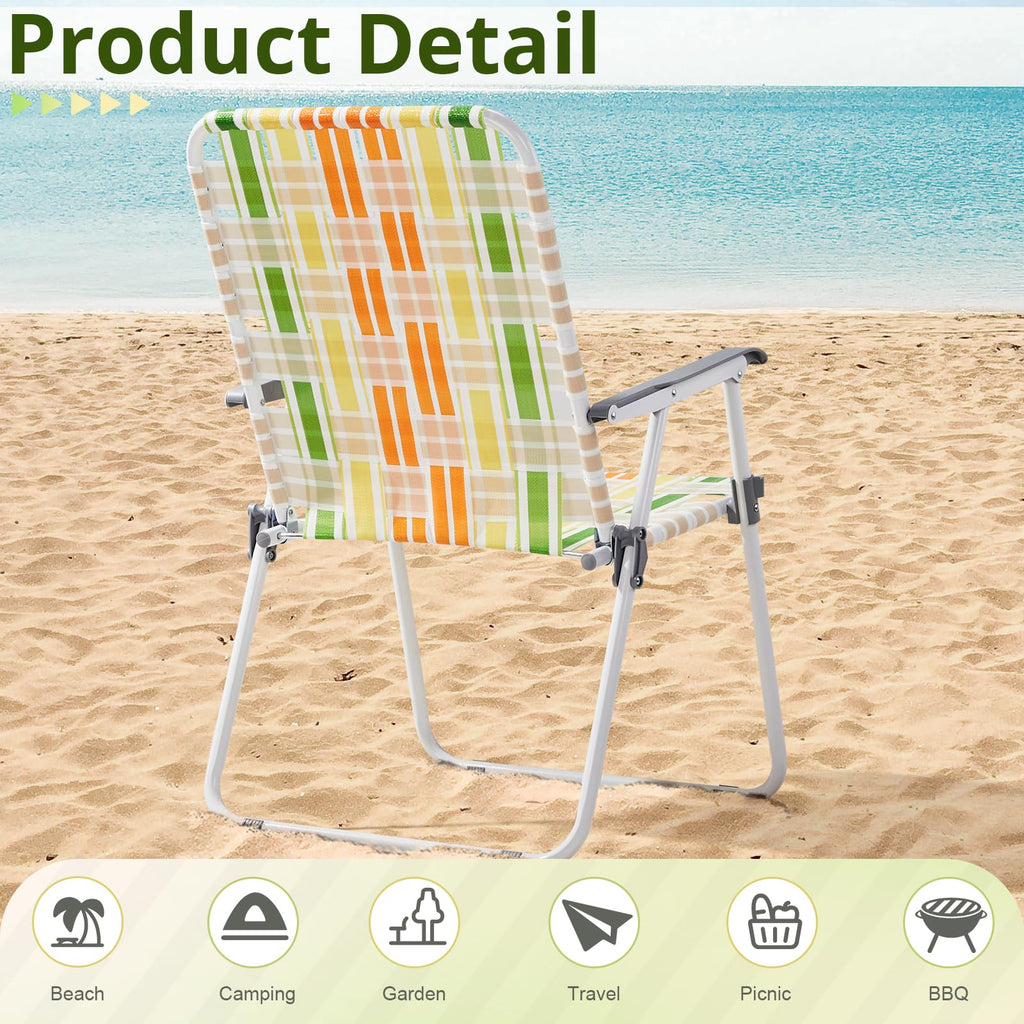 Set of 2 Webbed Folding Beach Chairs P5193