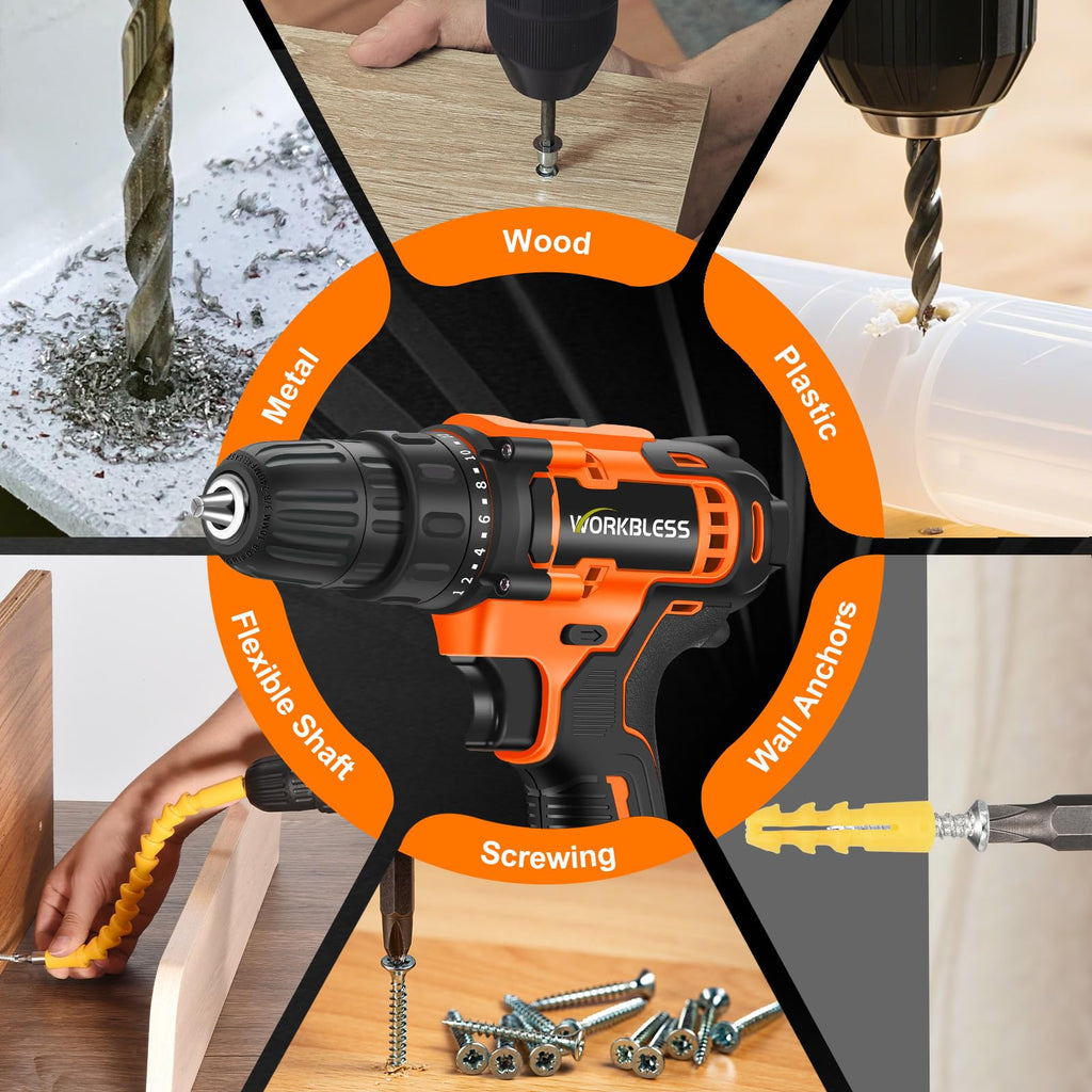 21V Cordless Drill Set with Battery Charger U1784