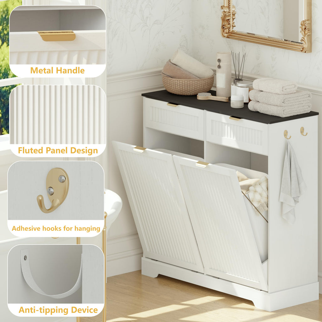 13 Gallon Tilt Out Trash Can Cabinet with Drawer P3632